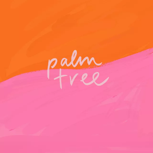 Kissen Palm Tree Lettering pink