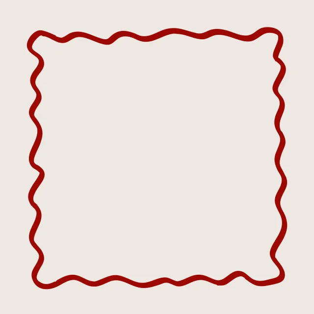 Kissen Wellenrand Beige Rot