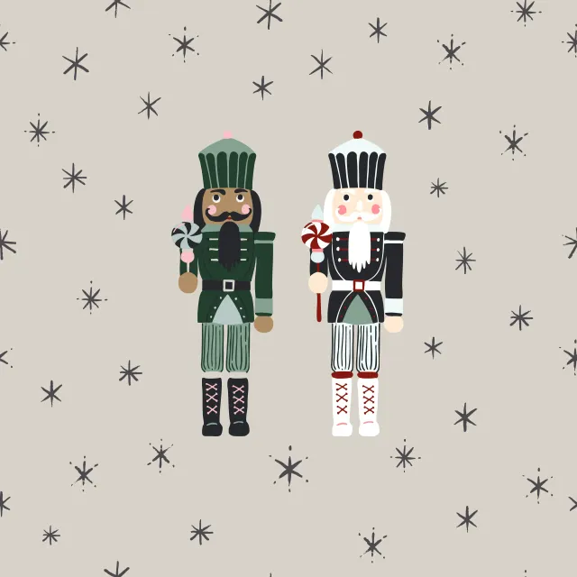 Kissen Zwei Nussknacker beige