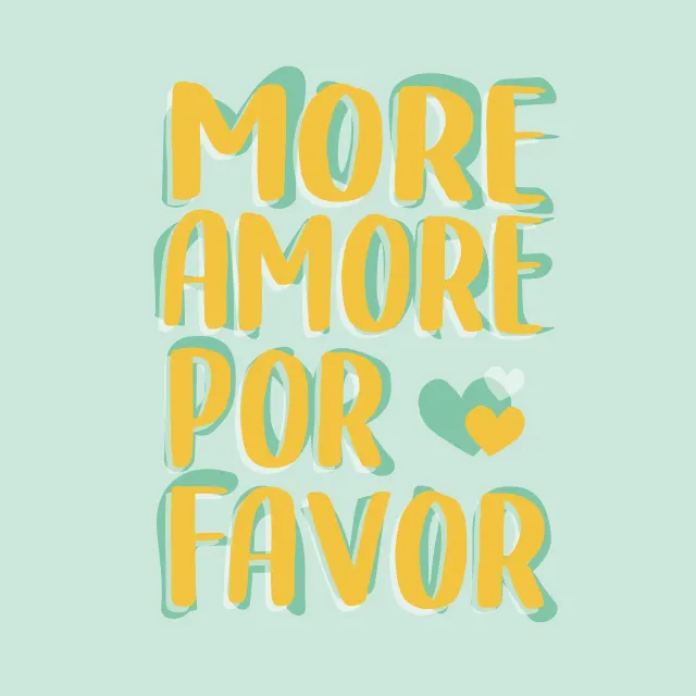 Kissen More-Amore-por-Favor-mint-gelb