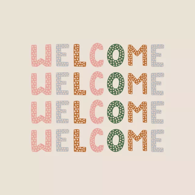 Kissen Welcome bunt