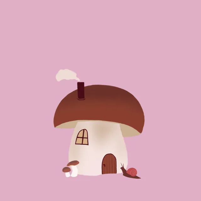 Tischläufer Pilz Haus Rosa