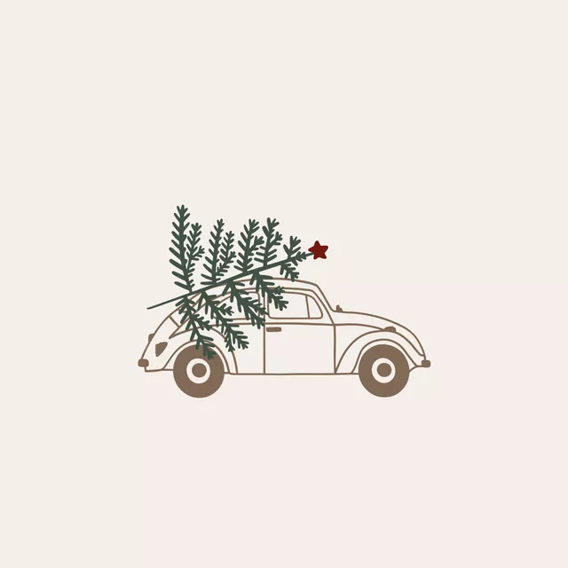 Geschirrtuch Tree Car Taupe