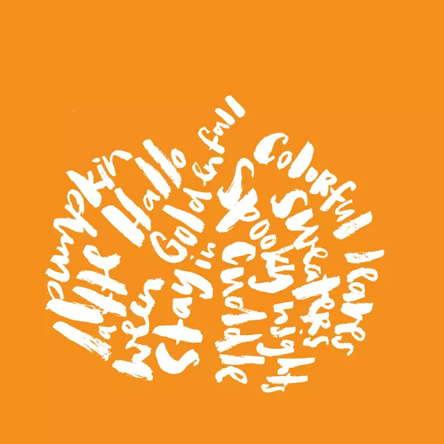 Tischset Herbst Halloween Lettering