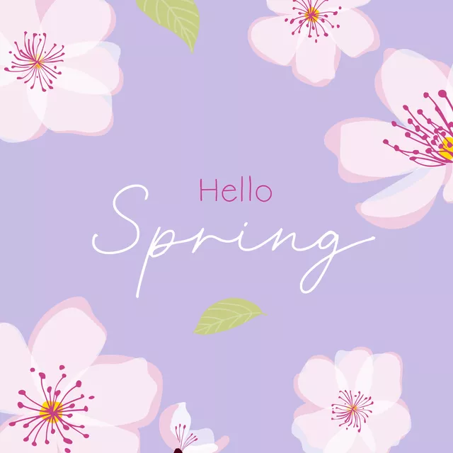 Kissen Hello Spring lila