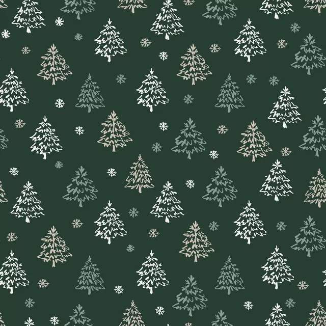 Servietten Tannen und Schneeflocken grün