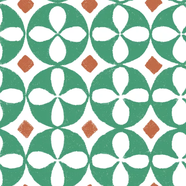 Tischläufer Fliesen Muster Grün Weiß