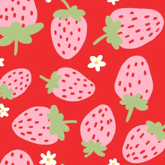 Tischset Erdbeeren rot