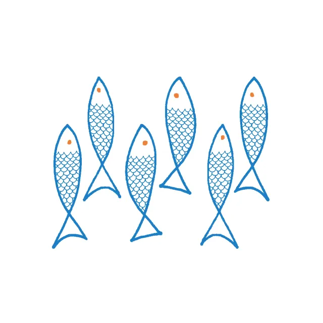 Kissen Fische hellblau