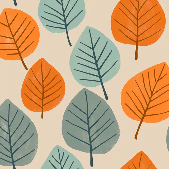 Kissen Herbstblätter rund orange grün