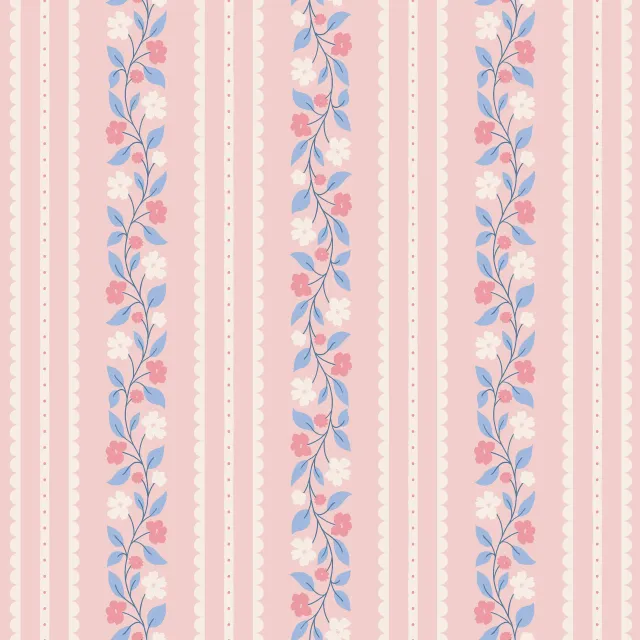 Tischdecke Blumen und Spitze Rosa