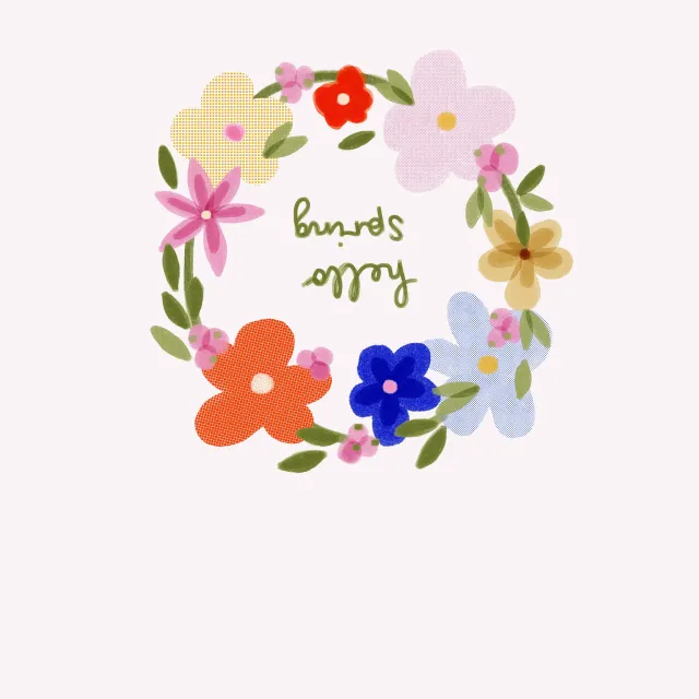 Tischläufer Blumenkranz Spring Beige