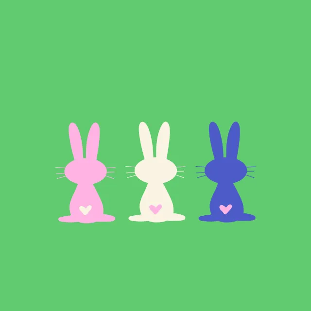 Servietten 3 Hasen mit herz