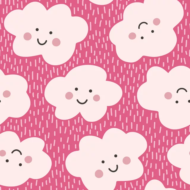 Kissen Happy Clouds hot pink