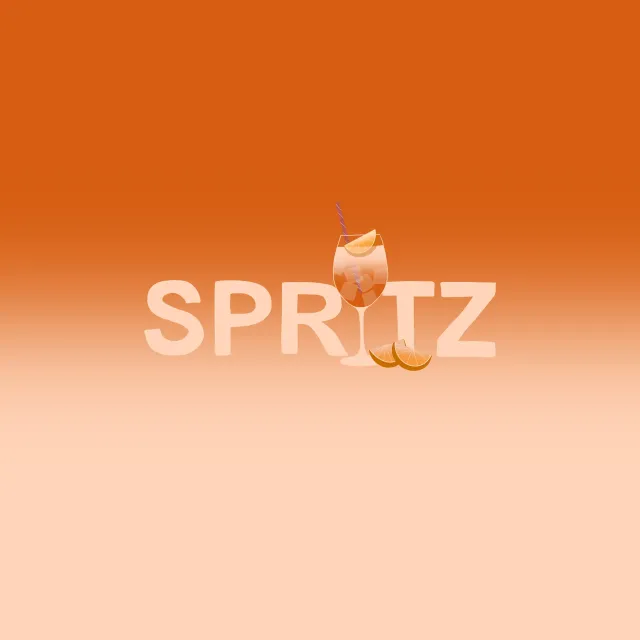 Sitzkissen Spritz Typo Verlauf Orange