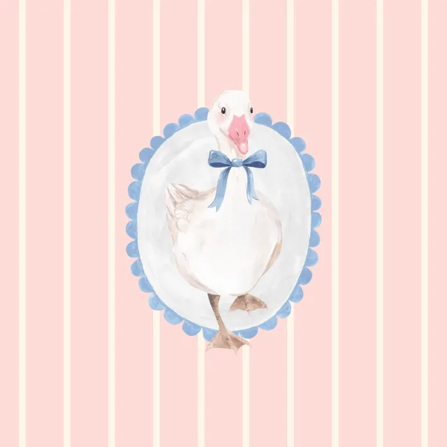 Kissen Gans gestreift rosa