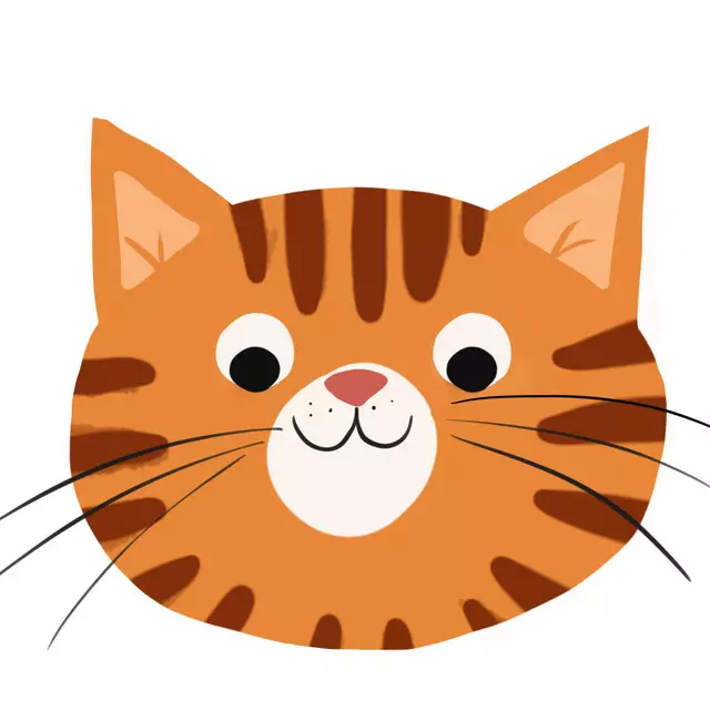 Kissen Freundliche Katze rot