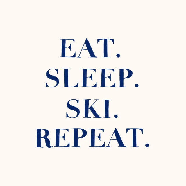 Kissen Eat Sleep Ski Repeat Beige