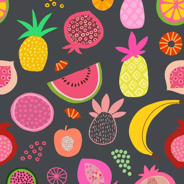 Dekovorhang Exotic Fruit Paradise grey