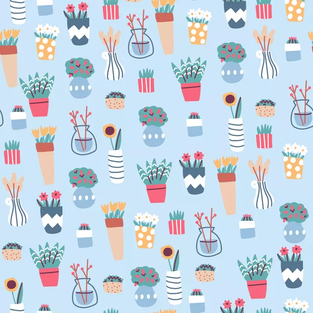 Raffrollo Colorful Floral Pots