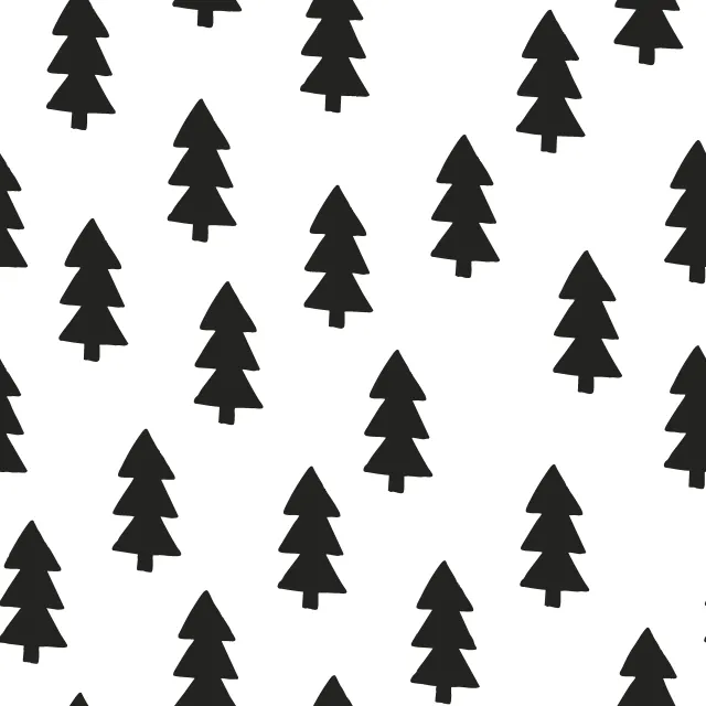 Raffrollo Winter Trees Black & White