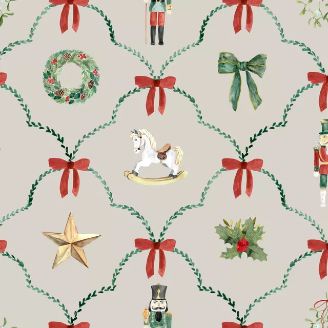 Kissen Weihnachts Nostalgie beige