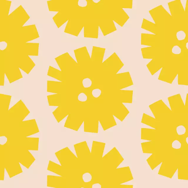Kissen Circle Flowers Beige