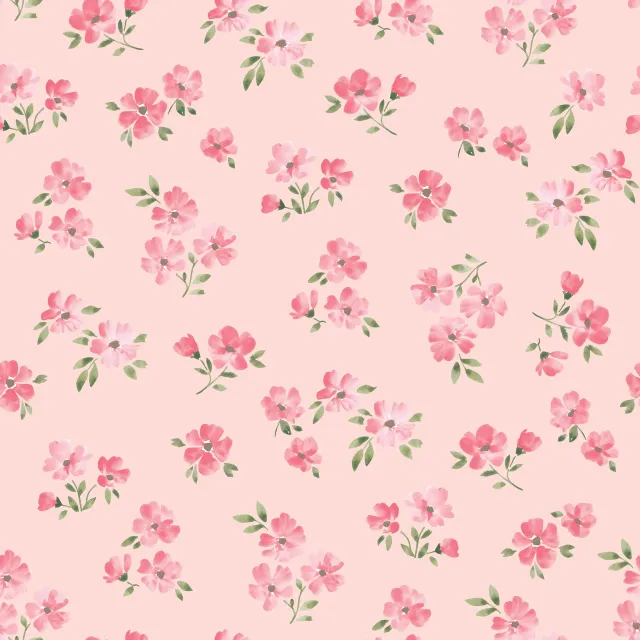 Dekovorhang Rosa Cottage Blümchen