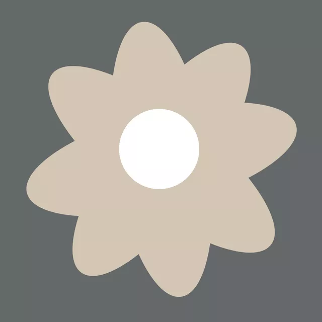 Kissen Große Beige Blume Auf Grau