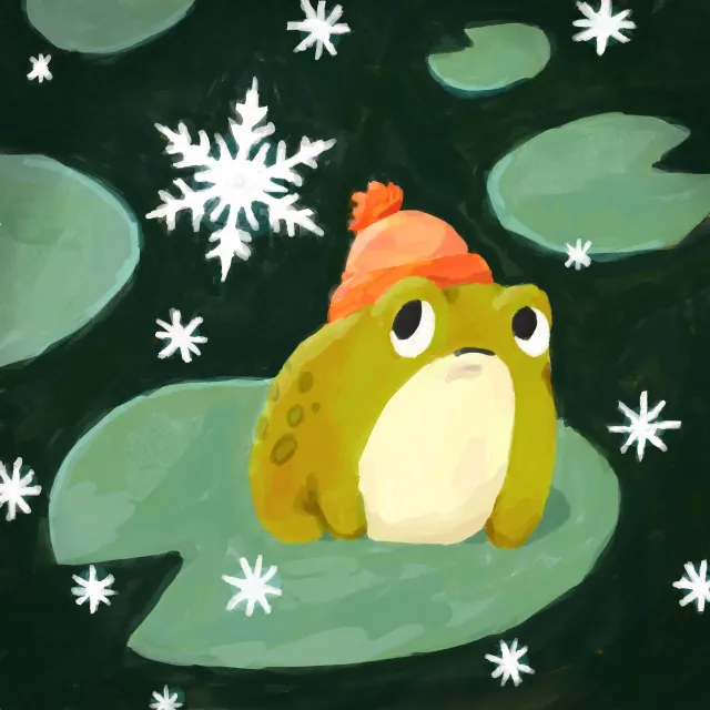 Sitzkissen Snowflake Frog on Lilypad