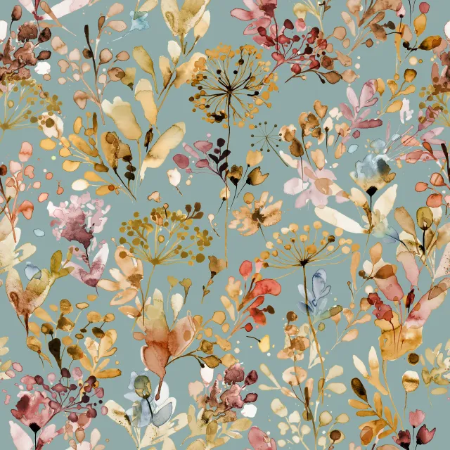 Tischdecke Wild Grasses Boho Gold Teal