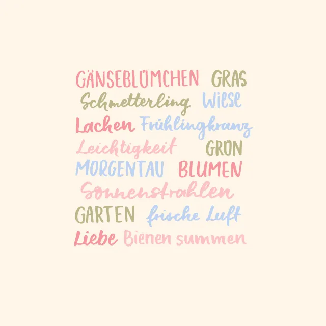 Kissen Frühlingswörter