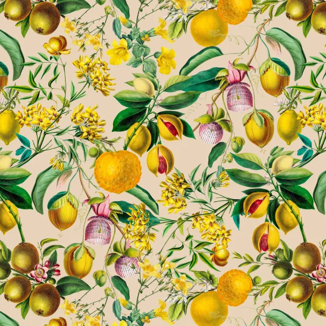 Servietten Tropischer Gartenzauber beige