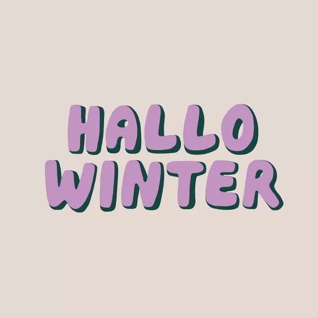 Kissen Hallo Winter flieder