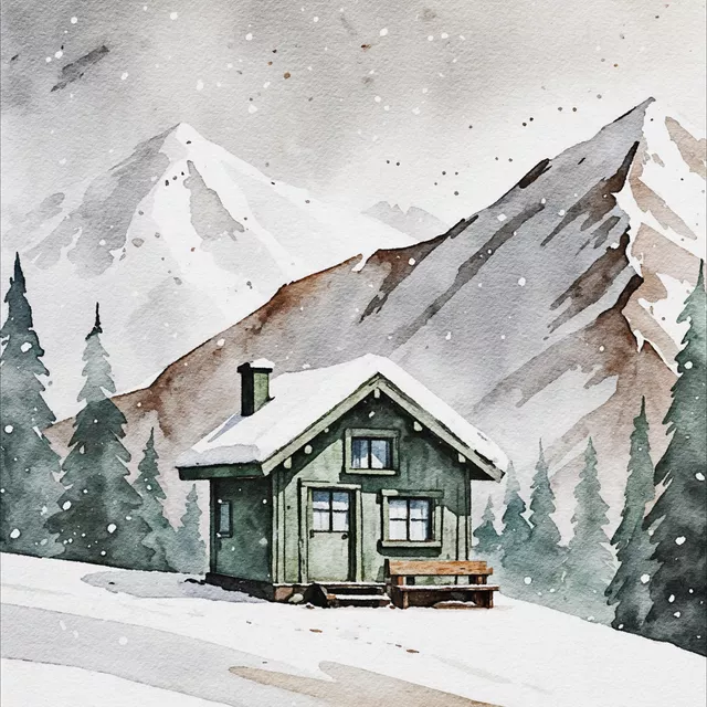 Kissen Winter in den Bergen
