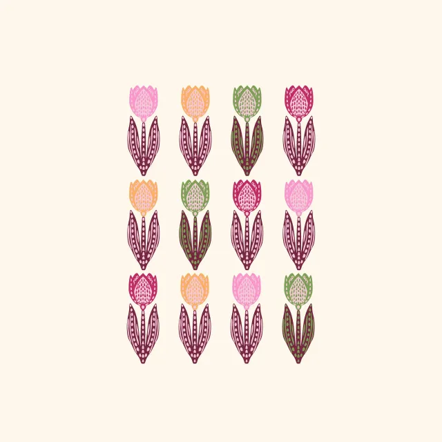 Sitzkissen Tulpen Bunt