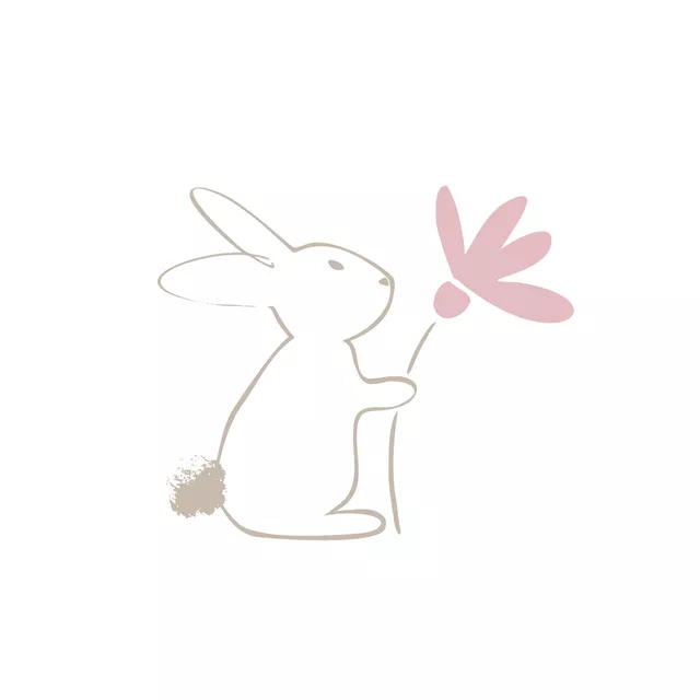 Kissen Hase mit Blume