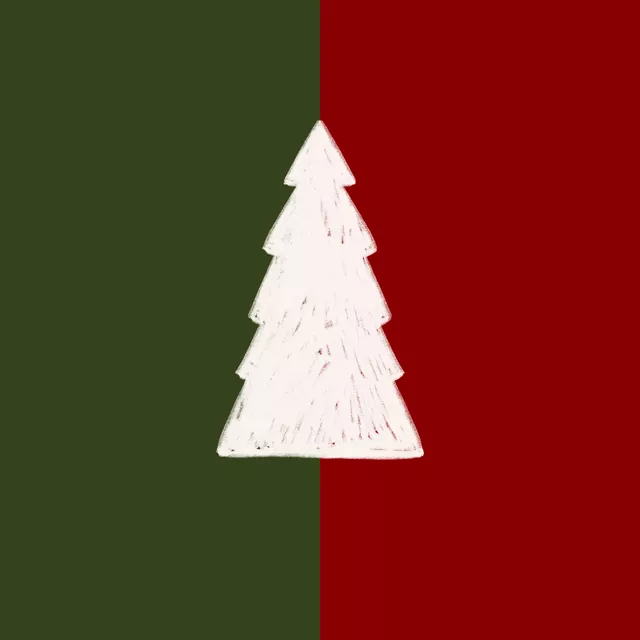 Kissen Tree red green