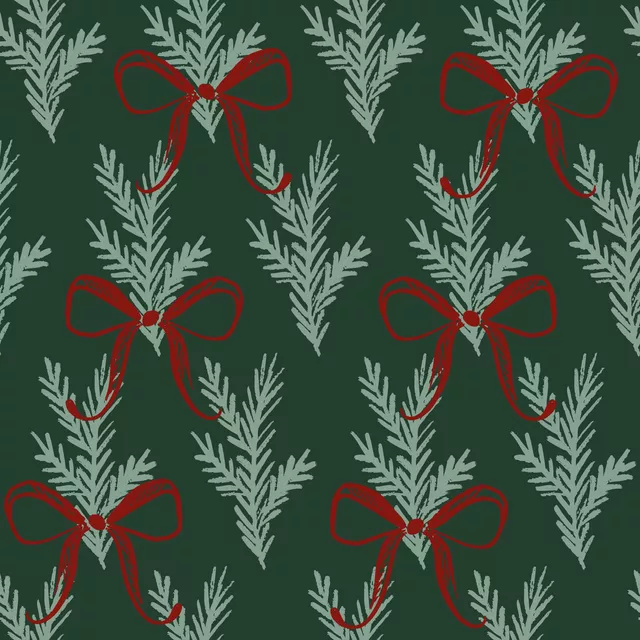 Kissen Tannenzweige Schleife grün