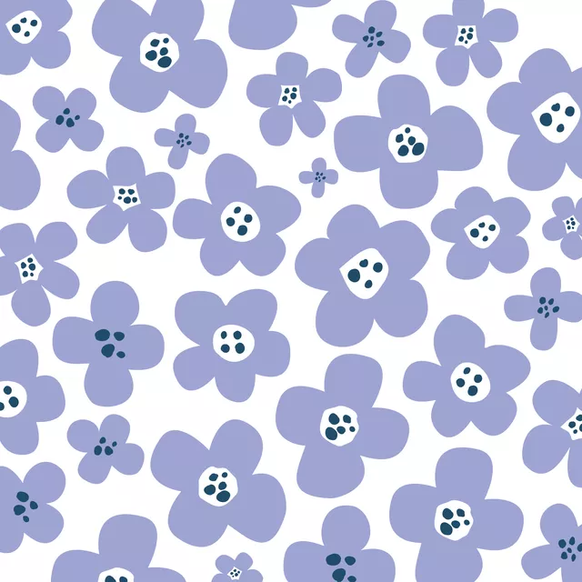 Kissen Flowers Muster bleu
