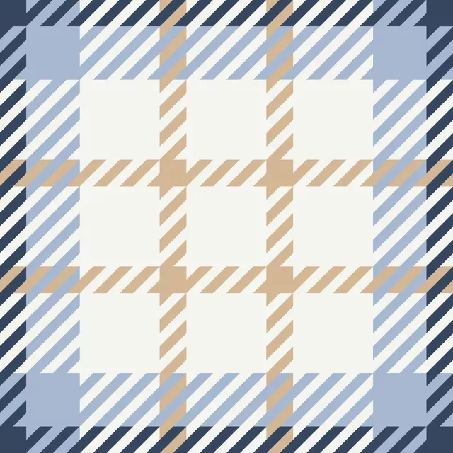 Kissen Kleines Herbstplaid blau