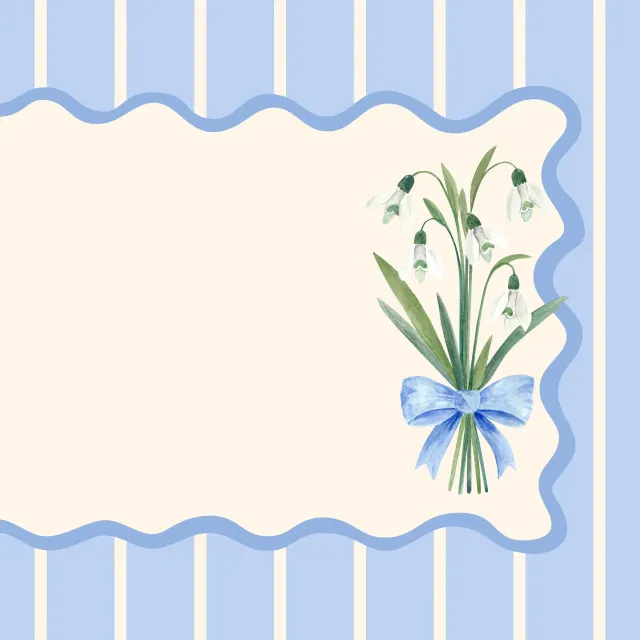 Tischset Schneeglöckchen blau