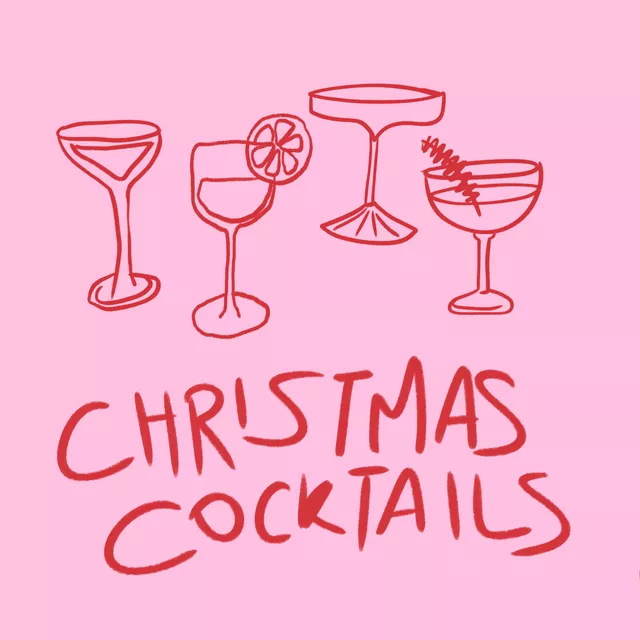 Tischset Christmas Cocktails Pink