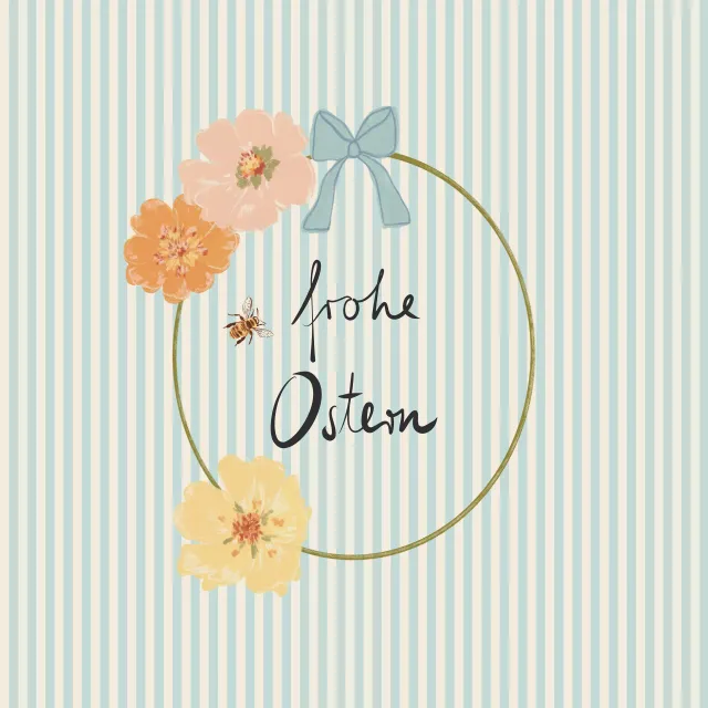 Servietten Frohe Ostern Blumenkranz