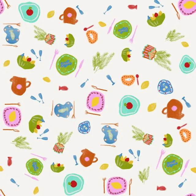 Bettwäsche Tischszene Pattern