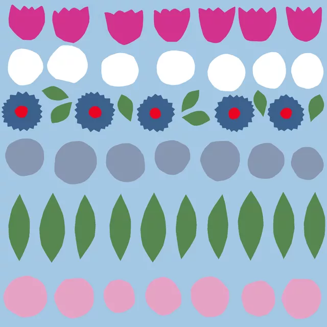 Bankauflage Pattern Fleur hellblau