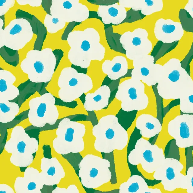 Geschirrtücher Bluemenranken - Gelb