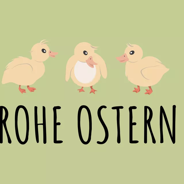 Kissen Frohe Ostern kleine Küken grün