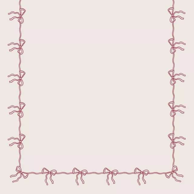 Tischdecke Schleifenrand Beige Dunkelrot