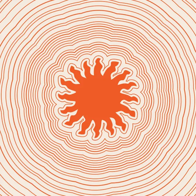 Kissen Sun Circle Waves orange